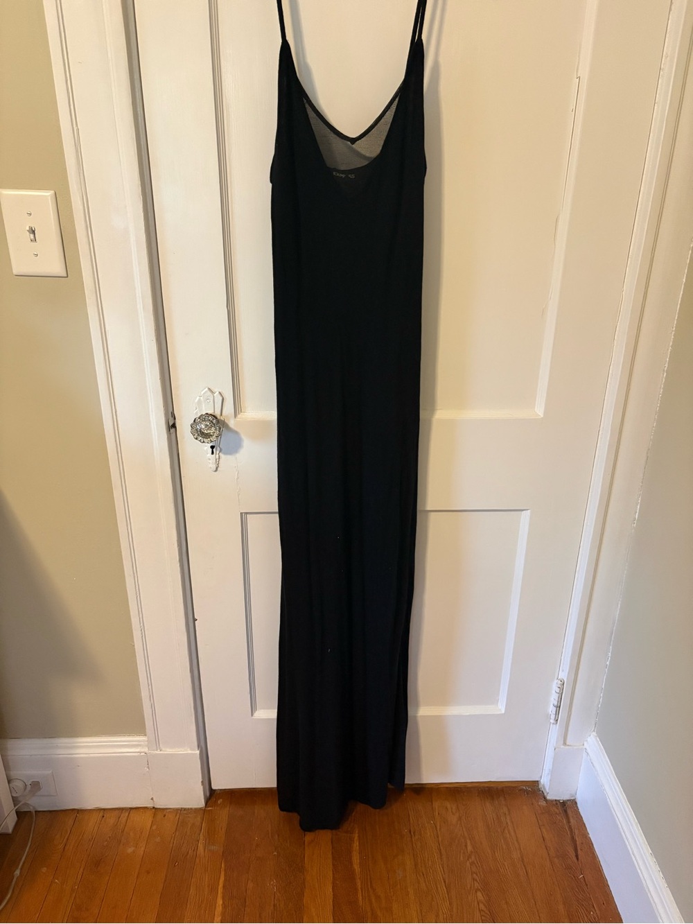 Express Black Maxi Slip Dress with Spaghetti Straps